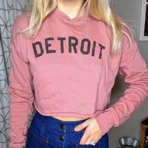 Pink Detroit Cropped Sweatshirt Size S
